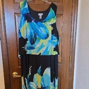 Connected Apparel Blue and Green Sleeveless Sundress